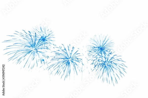 Obraz Fireworks illustration art on white background.