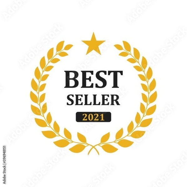 Fototapeta Best seller icon design with laurel. Vector design.