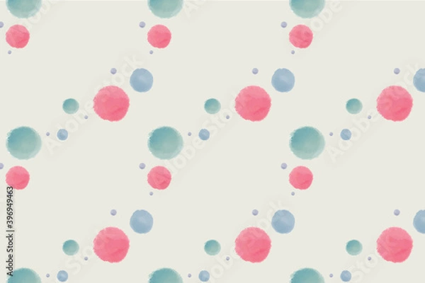 Fototapeta Vector of seamless pattern of various watercolor bubbles with the Christmas theme