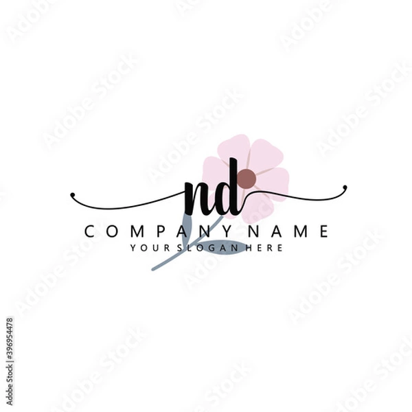 Obraz NDND,D Initial handwriting logo template vector 