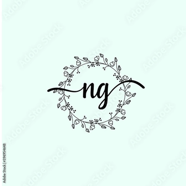 Obraz NG Initial handwriting logo template vector 
