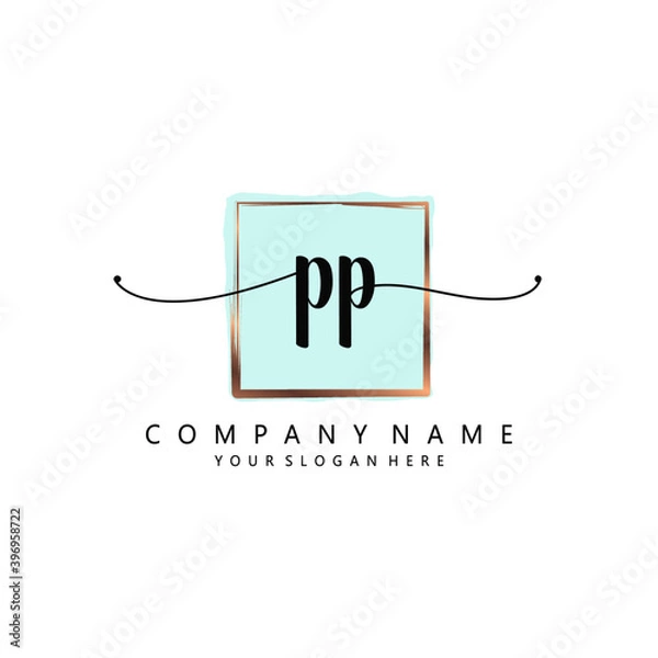 Obraz PP Initial handwriting logo template vector 