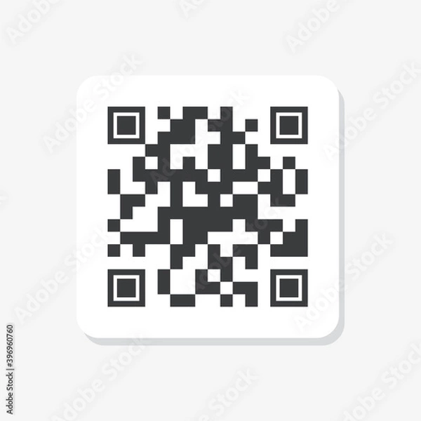 Fototapeta QR Code Sample Flat Black Vector Icon