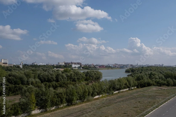 Obraz landscape with river and sky