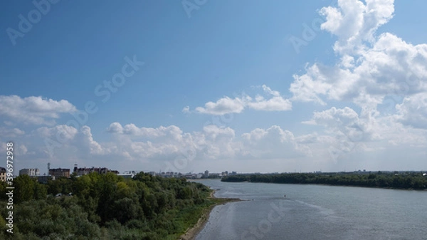 Obraz river and clouds
