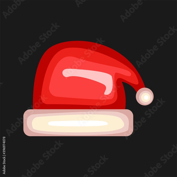 Fototapeta Christmas Hanta Hat Icon Vector Flat Background