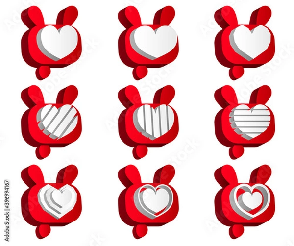 Obraz Social media buttons with rabbit ears