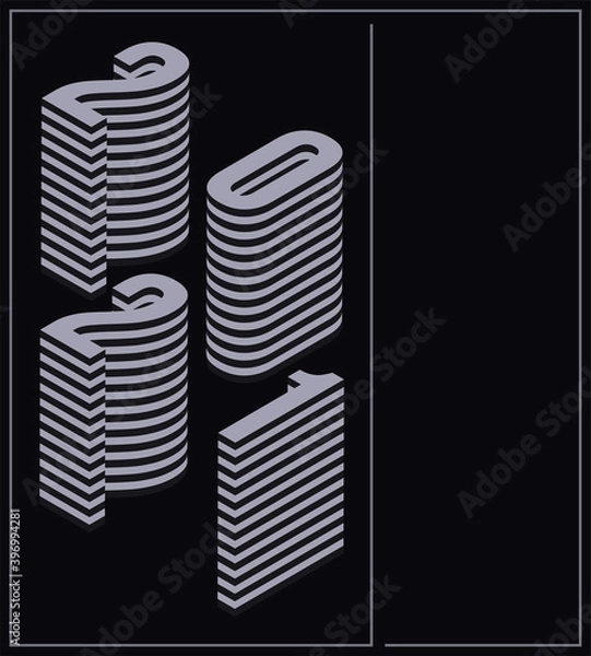 Obraz New year 2021 abstract isometric numbers
