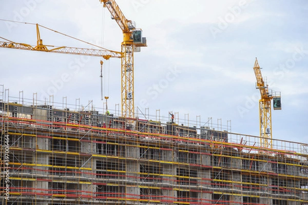 Fototapeta Großbaustelle in der Hamburger Hafencity am 14.10.2020