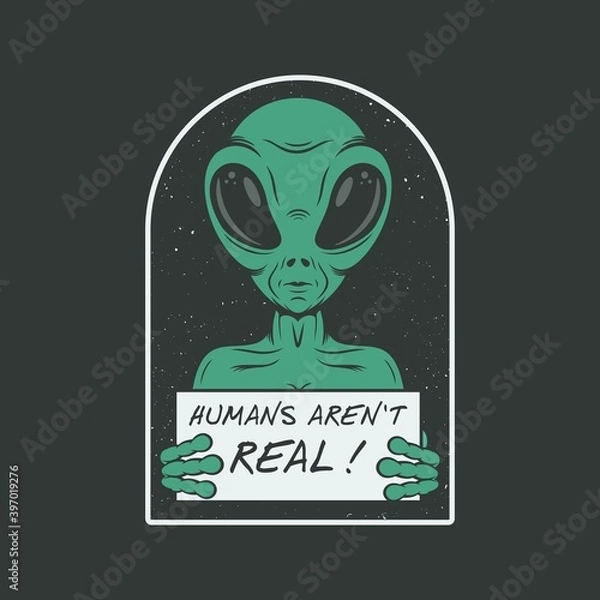 Fototapeta Humans Aren't Real. Unique and Trendy Poster Design.