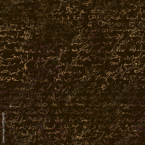 Fototapeta Seamless patern with imaginary abstract handwritten text