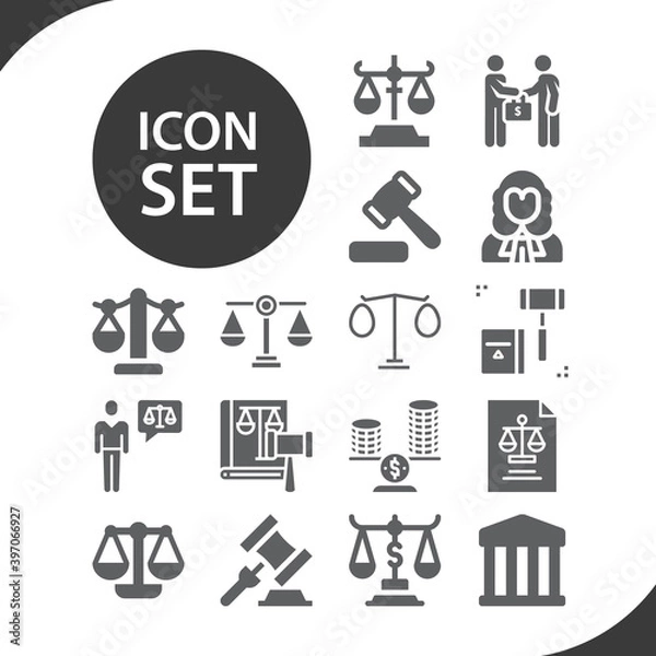 Fototapeta Simple set of admitted related filled icons.