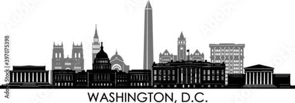 Obraz WASHINGTON D.C. SKYLINE City Silhouette
