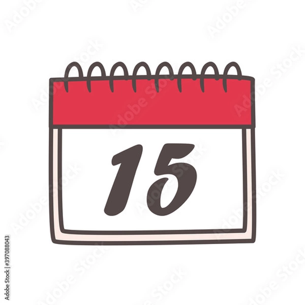 Obraz calendar 15 day icon vector design
