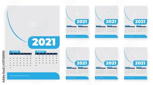 Obraz Vertical 6 page calendar 2021 