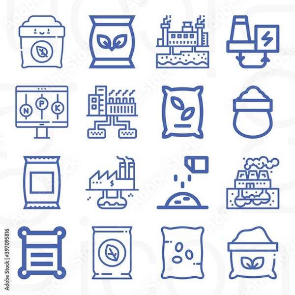 Obraz 16 pack of ammonium  lineal web icons set