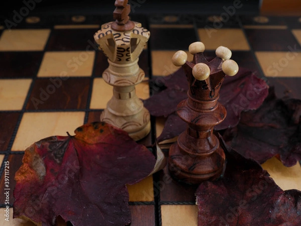 Obraz chess game concept for competition idea and strategy