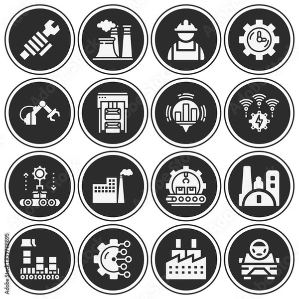 Obraz 16 pack of industries  filled web icons set
