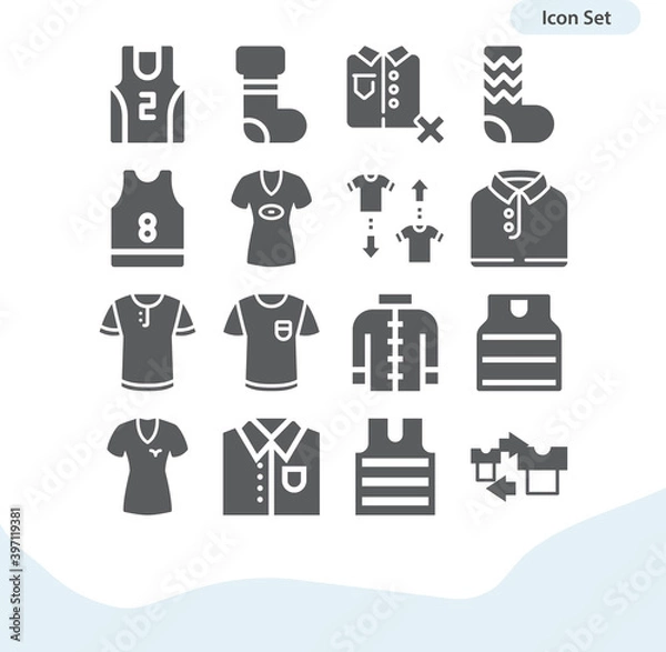 Fototapeta Simple set of tank top related filled icons.