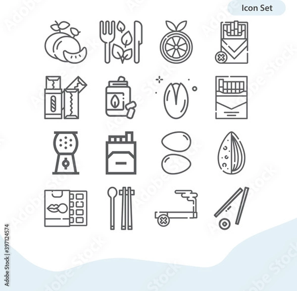 Obraz Simple set of chewing related lineal icons.
