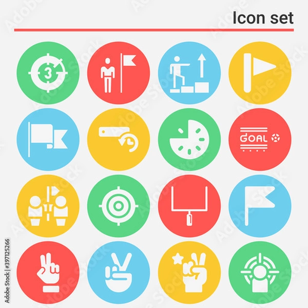 Fototapeta 16 pack of scored  filled web icons set