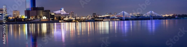 Fototapeta View of the embankment of the yenisei river in the city of Krasnoyarsk