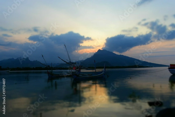 Obraz sunset on the lake