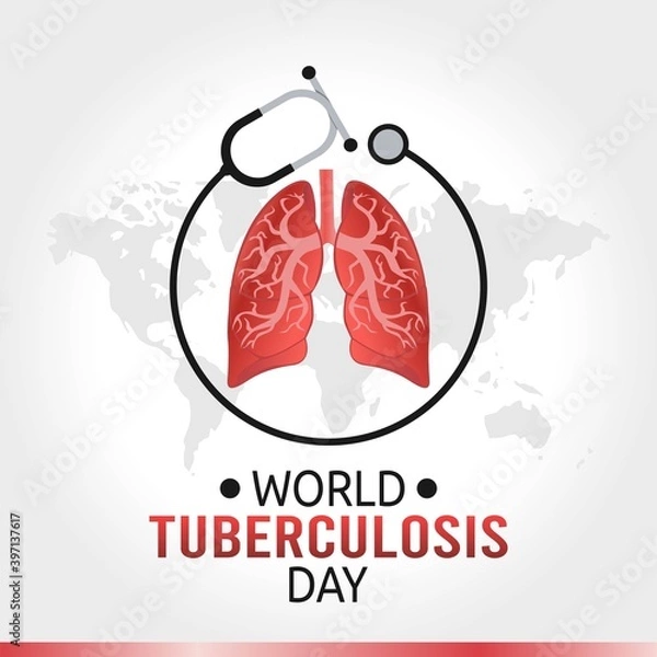 Fototapeta World Tuberculosis Day Vector Illustration. Suitable for greeting card poster and banner.