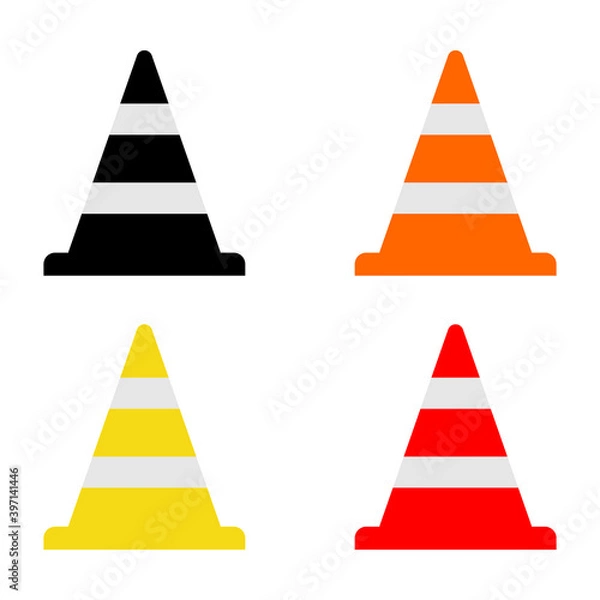 Fototapeta traffic cone sign icon vector symbol