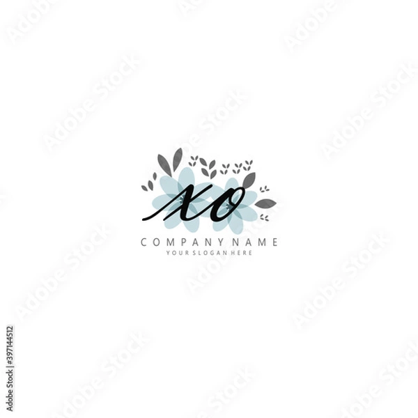 Fototapeta XO Initial handwriting logo template vector 