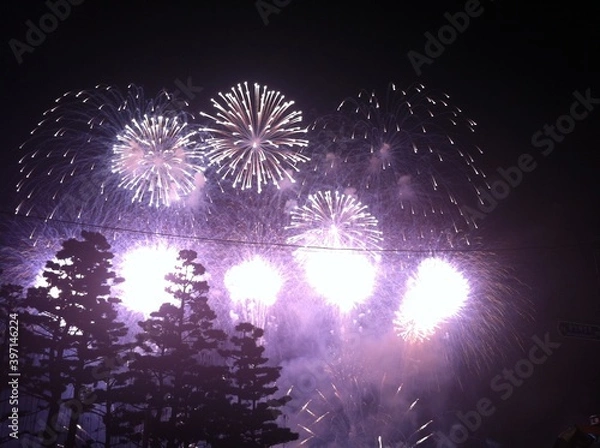 Fototapeta 광안리 불꽃축제의 아름다운 폭죽