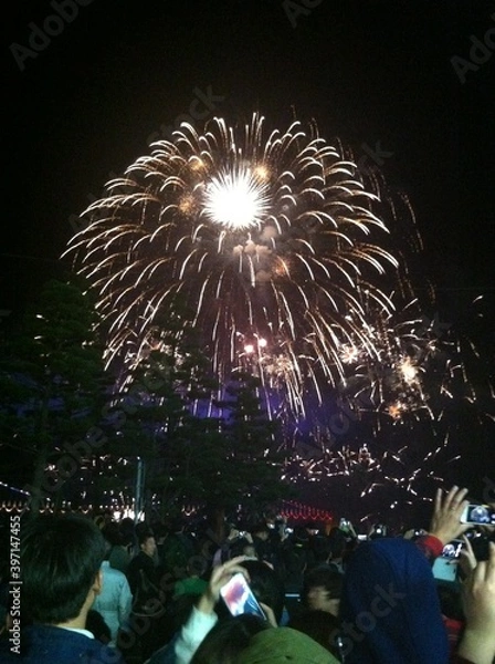 Obraz 광안리 불꽃축제의 아름다운 폭죽