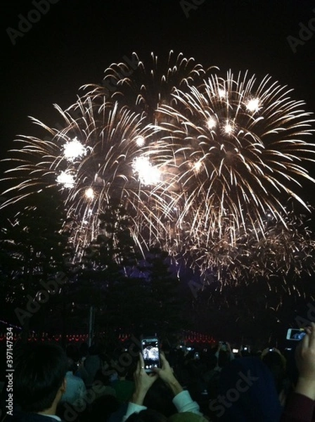 Obraz 광안리 불꽃축제의 아름다운 폭죽