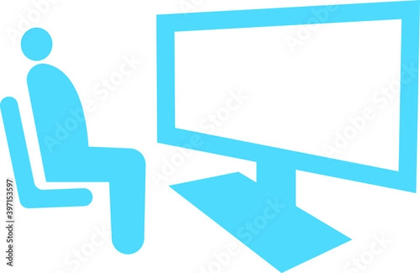 Obraz watching tv icon vector 