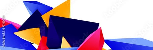 Fototapeta Triangle mosaic abstract background, 3d triangular low poly shapes. Geometric vector illustration for covers, banners, flyers and posters and other