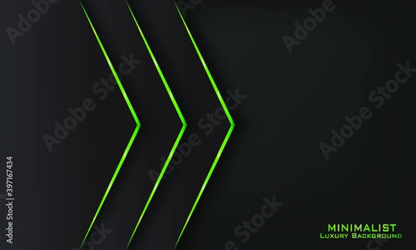 Fototapeta cool minimalist luxury black background with green neon