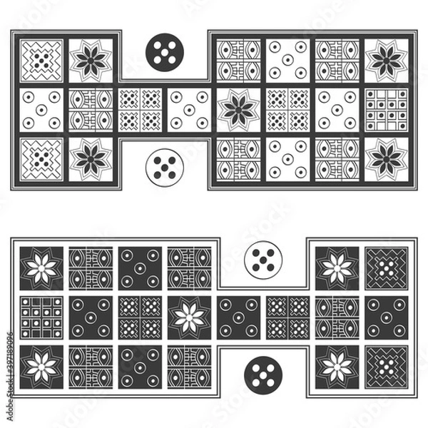 Fototapeta vector image with Royal Game of Ur board game for your project