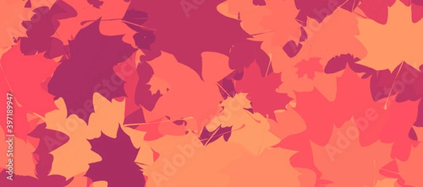 Obraz abstract vintage colorful watercolor autumn fall leaves leaf maple nature wallpaper background bg ground texture art