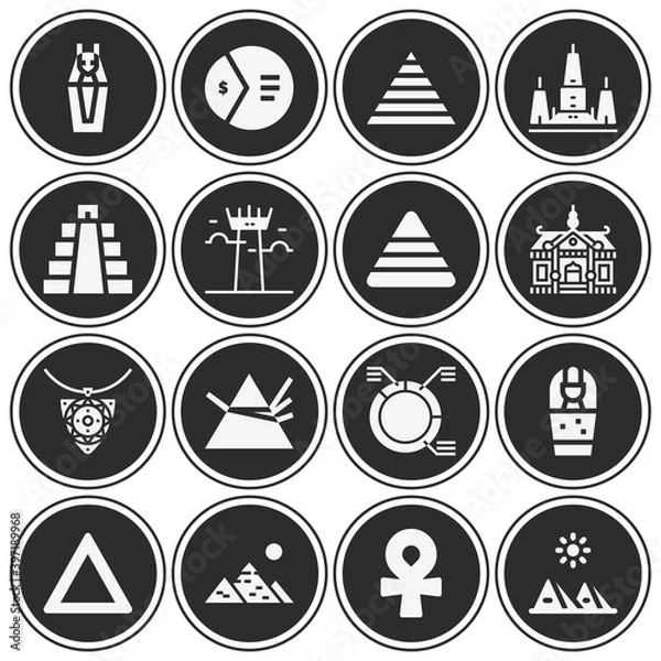 Fototapeta 16 pack of cairo  filled web icons set