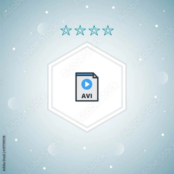 Fototapeta avi vector icon moderns