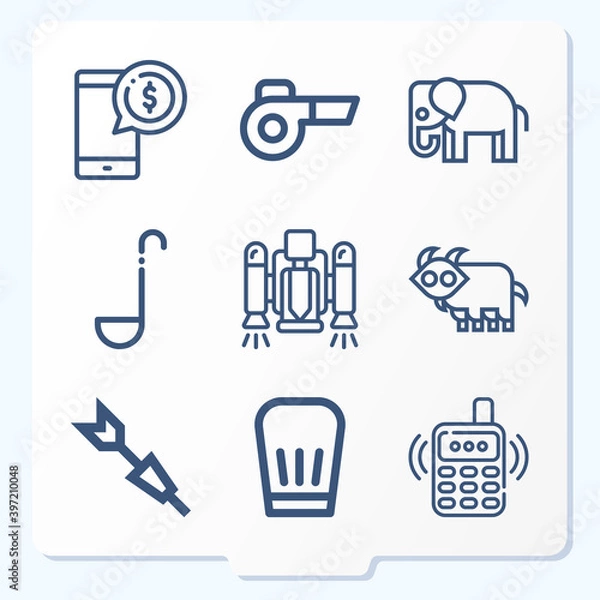 Fototapeta Simple set of 9 icons related to faction