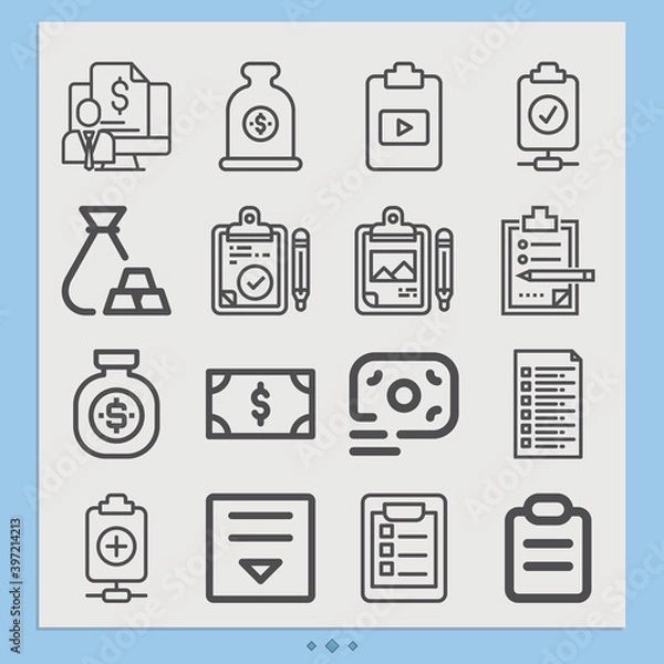 Obraz Simple set of tax related lineal icons.