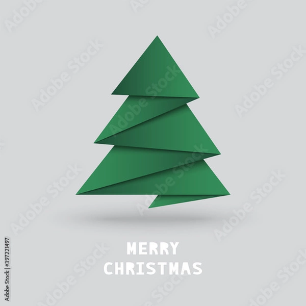 Obraz Christmas tree with origami style