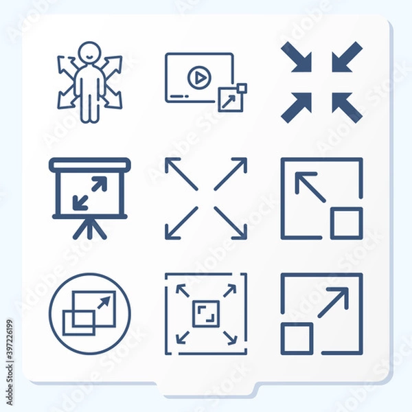 Fototapeta Simple set of 9 icons related to clear up