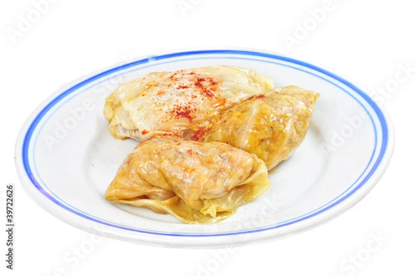 Obraz Traditional lenten fare from the Balkans - sarma, isolated