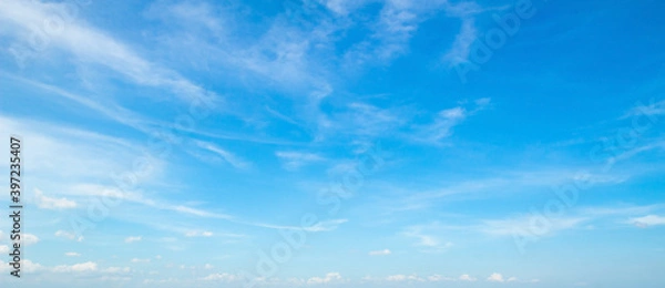 Obraz International day of clean air for blue skies concept: Abstract white cloud and blue sky in sunny day texture background