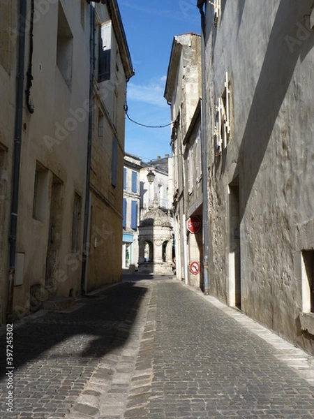 Fototapeta Empty streets in a small village surrounded by nature