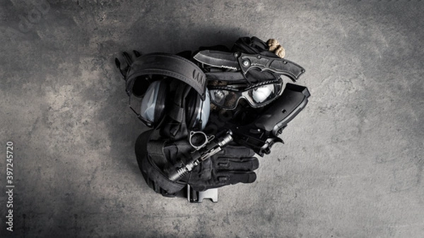 Obraz Tactical equipment and self defense everyday carry