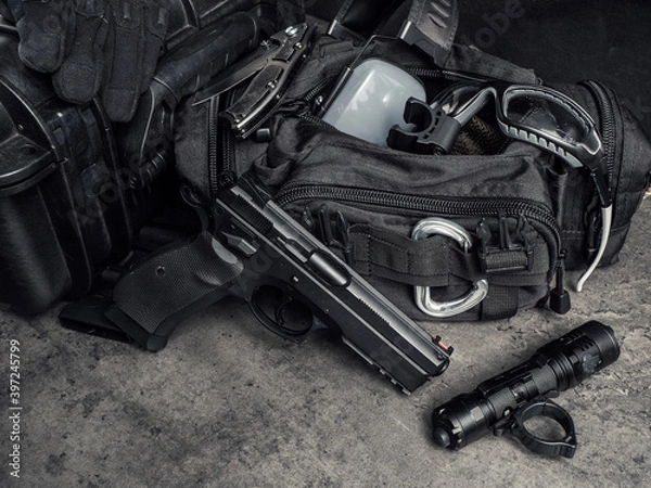 Obraz Tactical equipment and self defense everyday carry