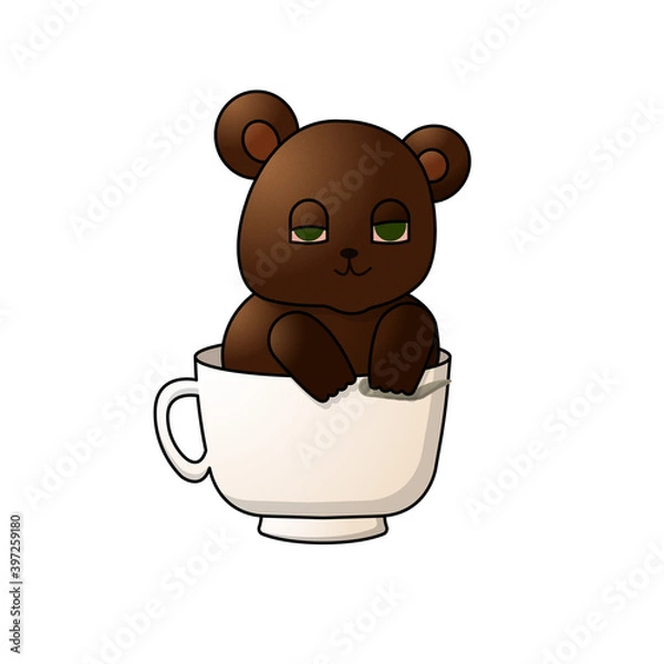 Obraz teddy bear in cup